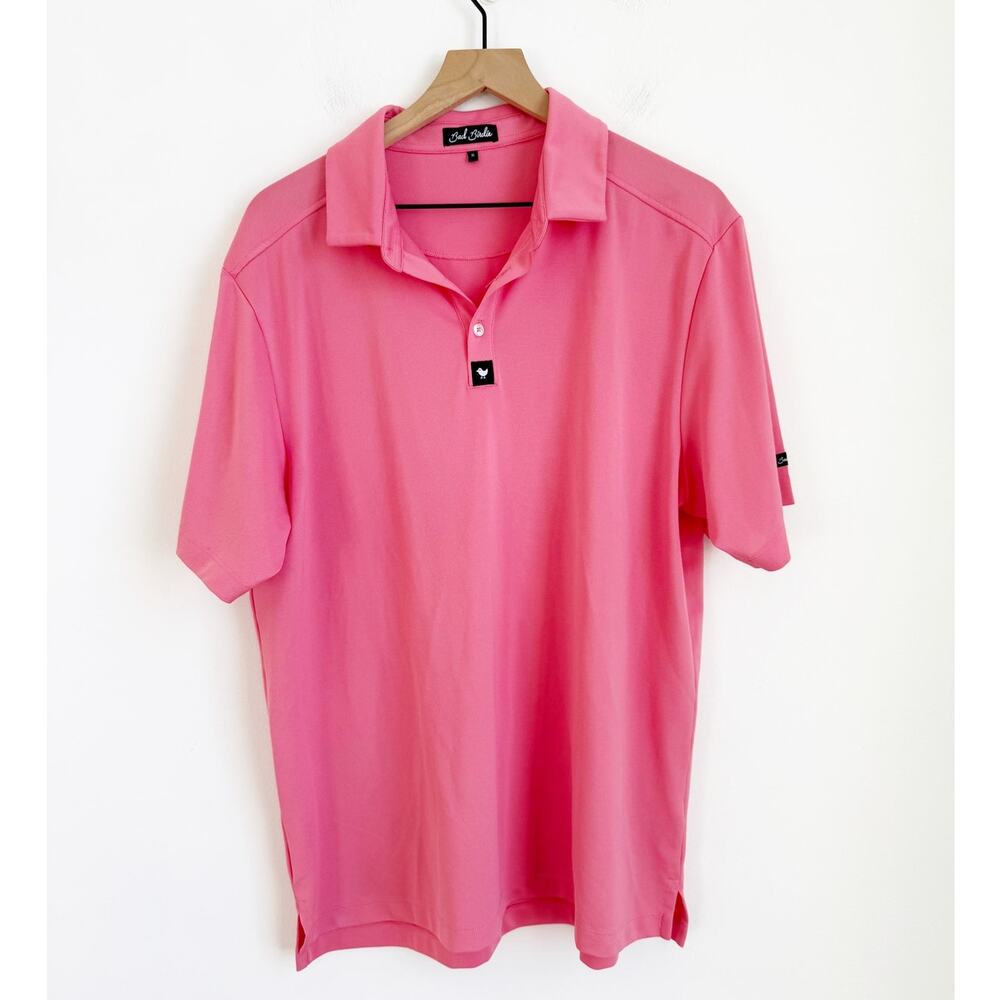 Bad Birdie Men's Golf Polo Short Sleeve Light Salmon Pink XL